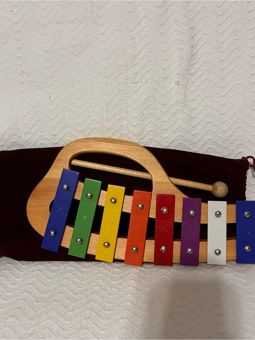 Wooden Rainbow Xylophone and Fabric Case